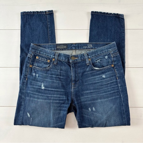J. Crew Denim - J. Crew Dark Blue Distressed Boyfriend Jeans Size 28